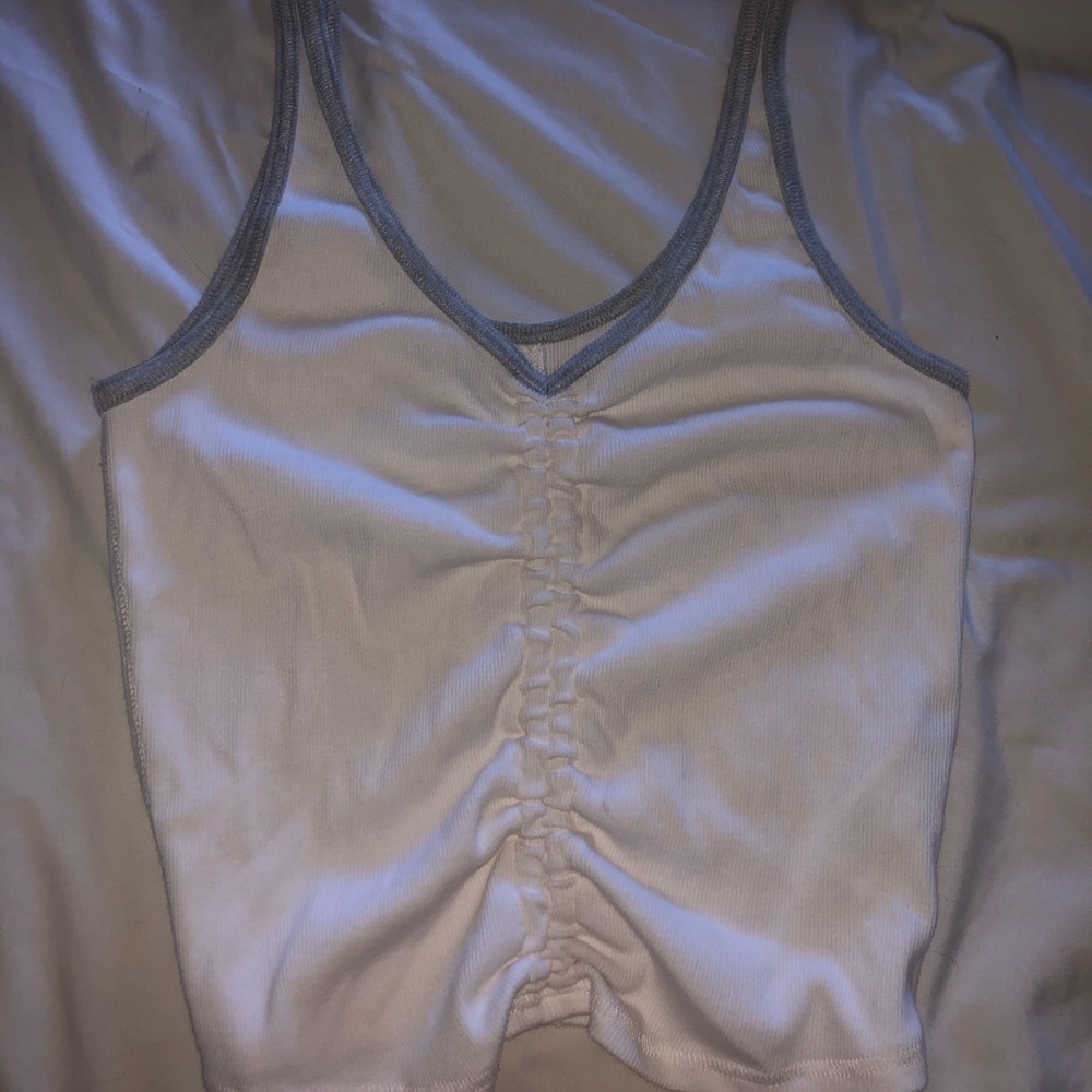 Abercrombie & Fitch Gray and White V-neck tank top